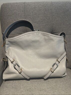 Authentic Givenchy medium Voyou in Light Gray Leather bag
